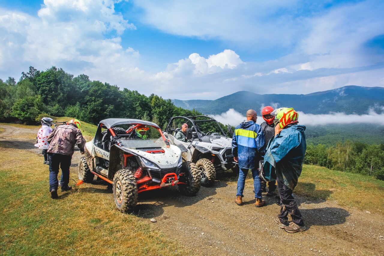 off road with buggy in Romania